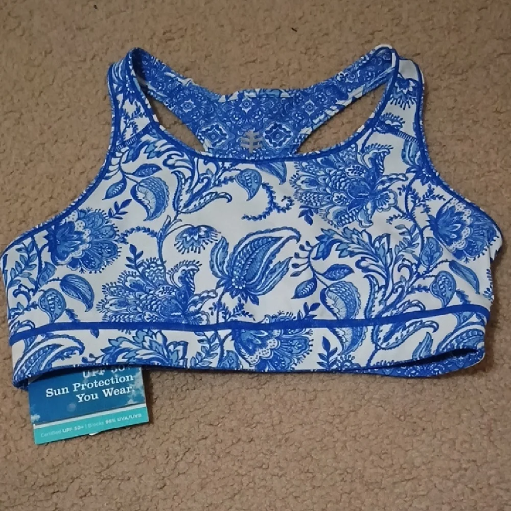 Coolibar UPF 50+ Reversible Medley Swim & Sports Bra Women's Size Medium NWT - Picture 4 of 8